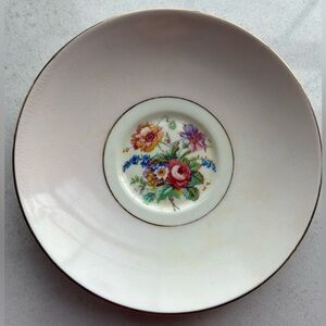 Colclough Pink Floral Bone China Saucer with Gold Trim made in Longton England